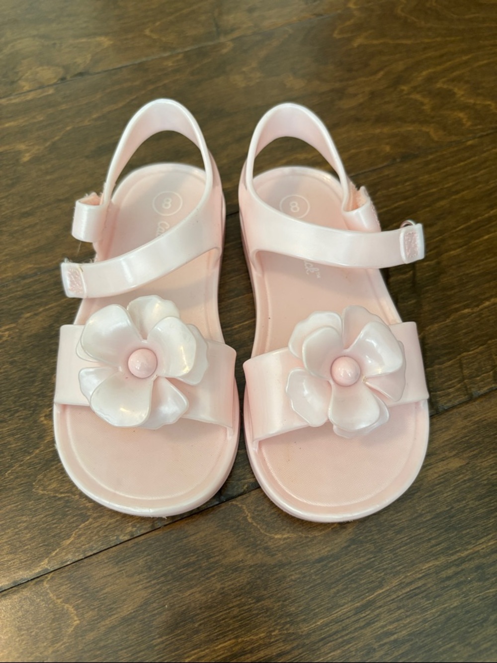 Cat & Jack Pink Floral Strap Sandals